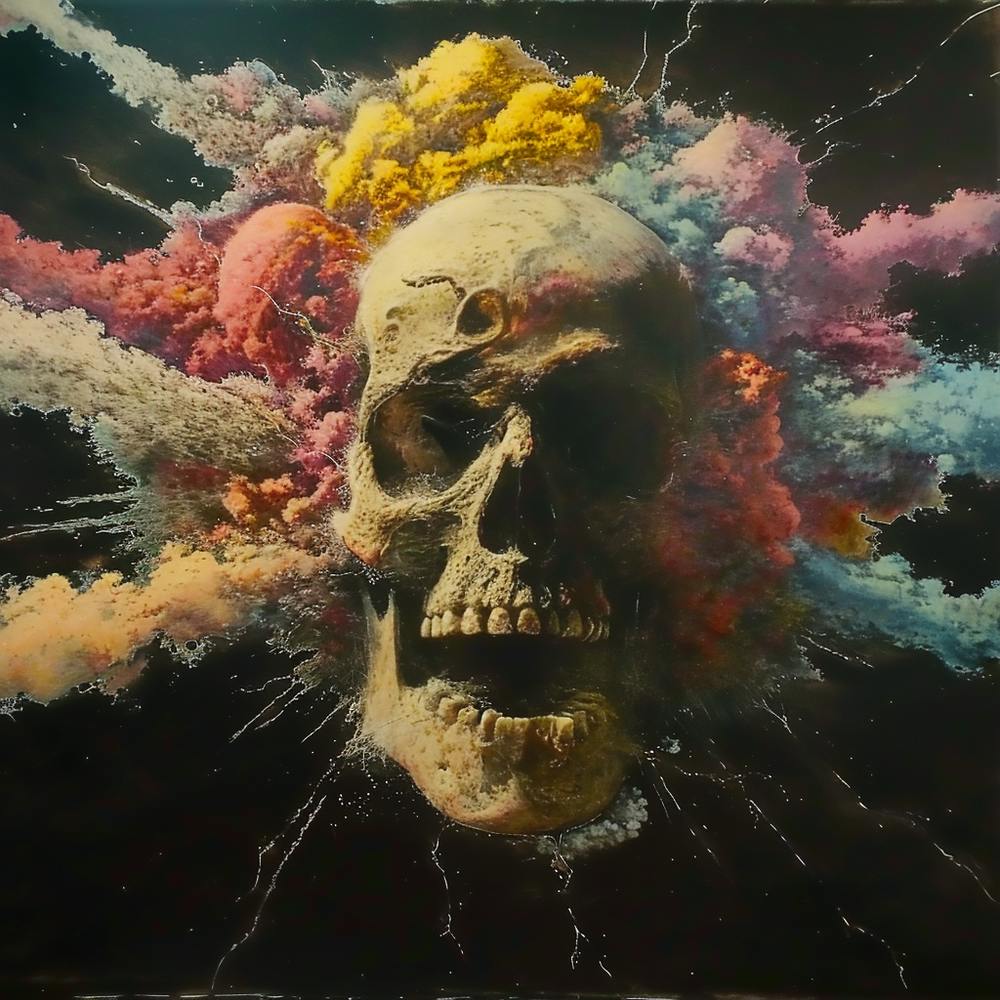 Skull With Colored Smoke