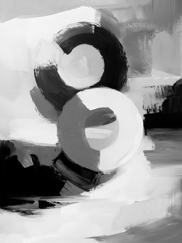 Black And White Abstract Painting 35