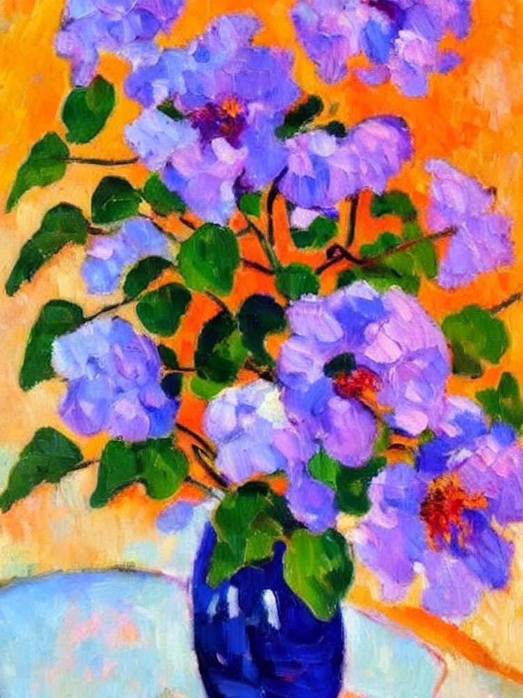 Jacaranda Floral Abstract Block Colour 1 Flower