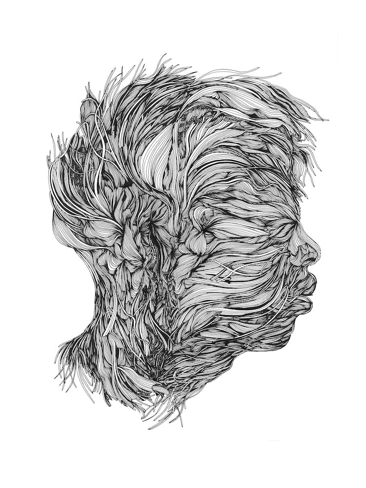 My Mind Linear Drawing Portrait
