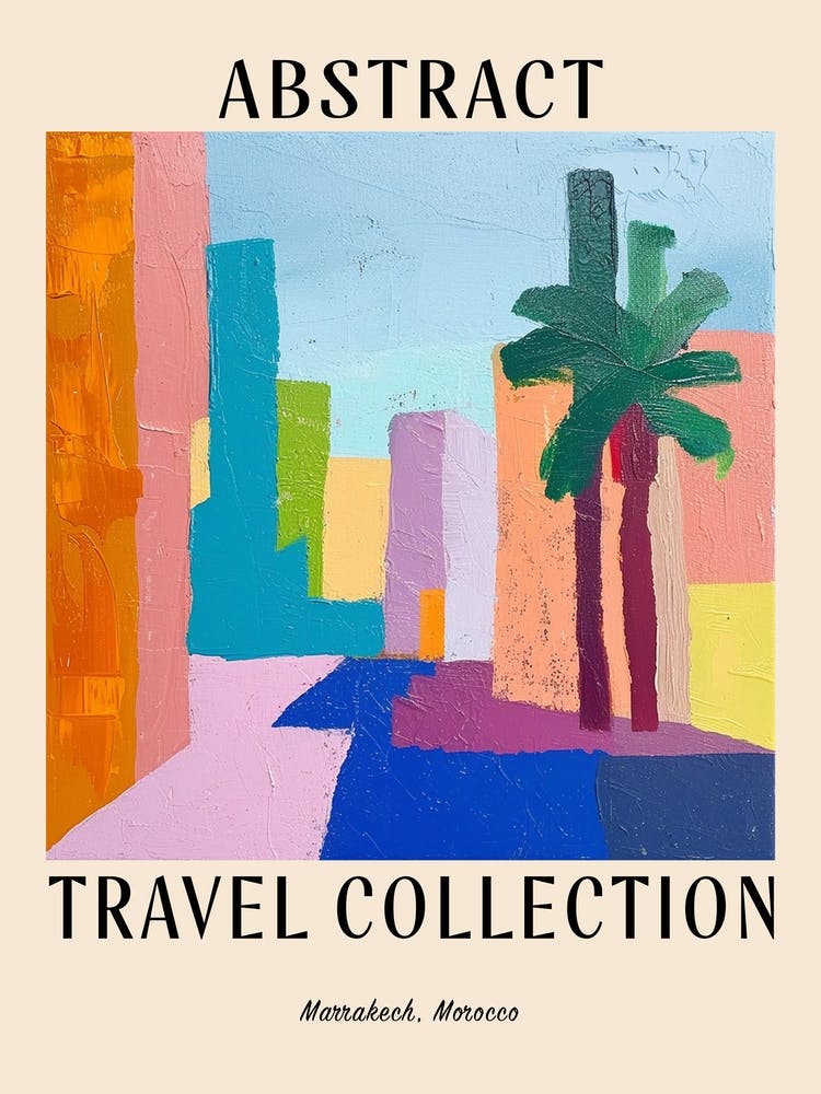 Abstract Travel Collection Poster Marrakech Morocco 4