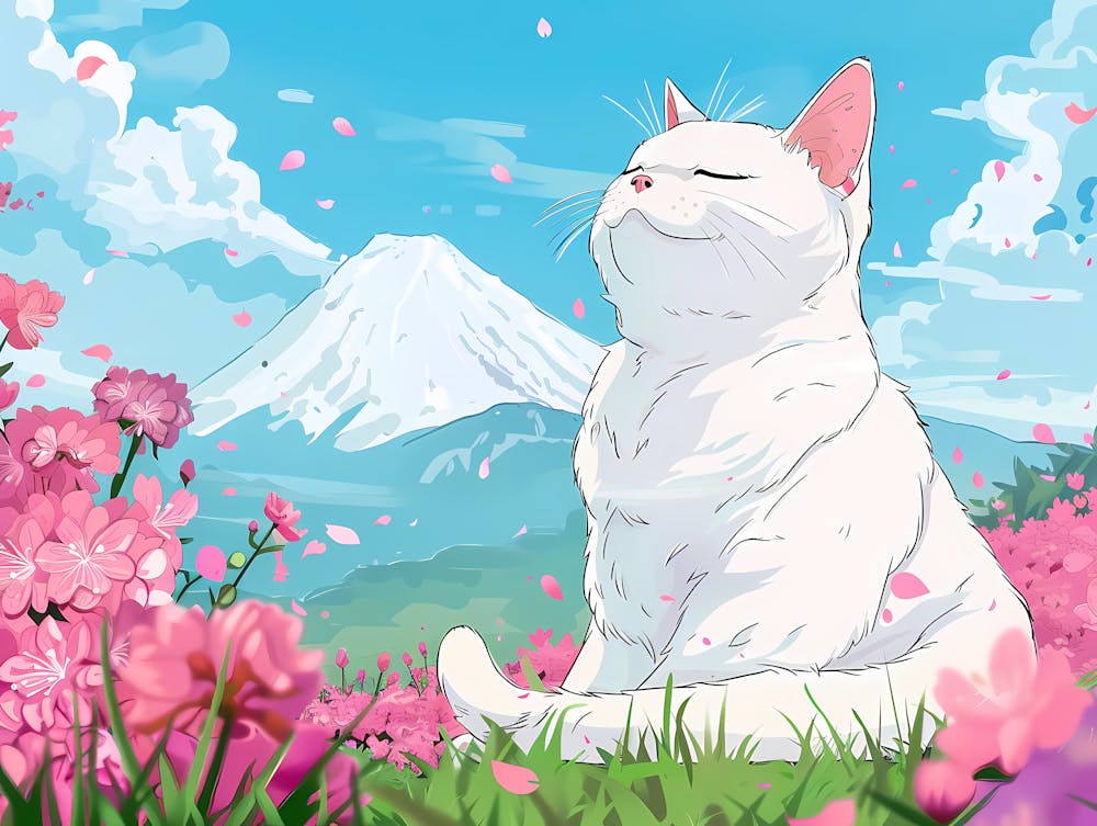 Sakura und Katze