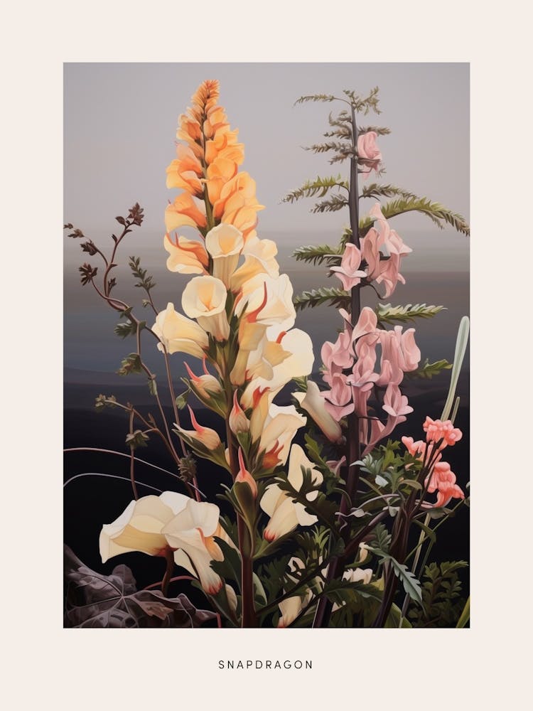 Flower Illustration Snapdragon 1 Poster
