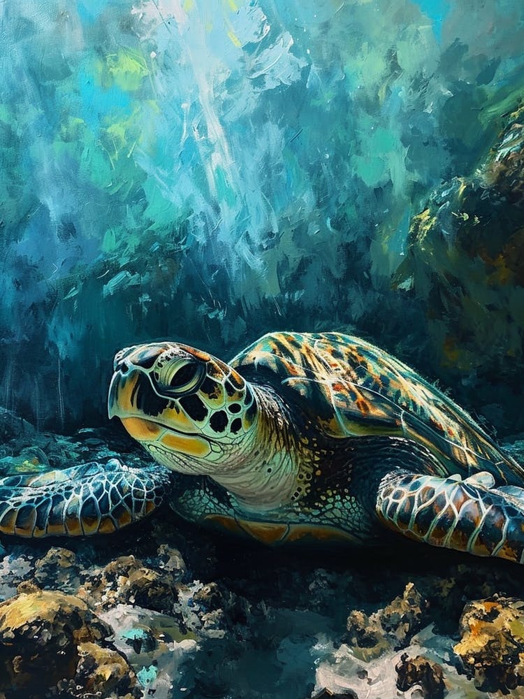 Sea Turtle On The Ocean Floor 2