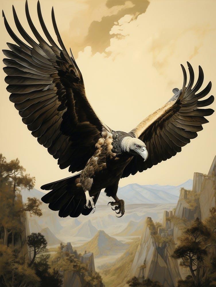 Dark And Moody Botanical Vulture 2