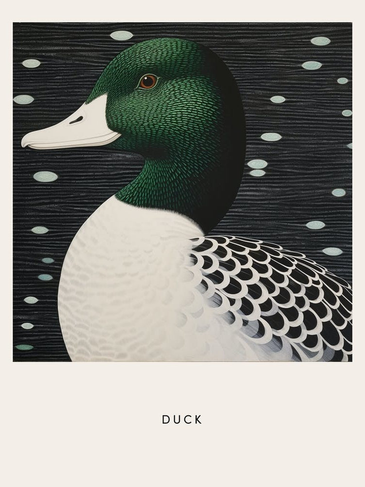 Ohara Koson Inspired Bird Painting Duck 1 Poster