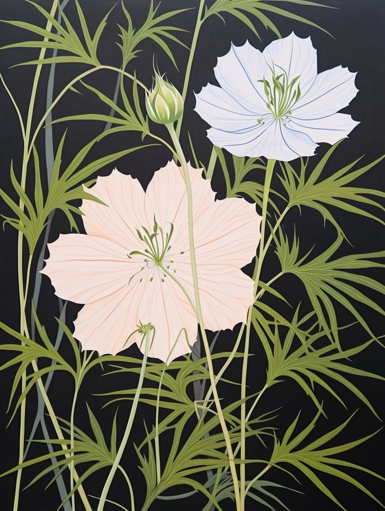 Flower Illustration Love In A Mist Nigella 1