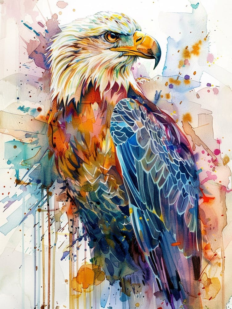 Eagle Colourful Watercolour 2