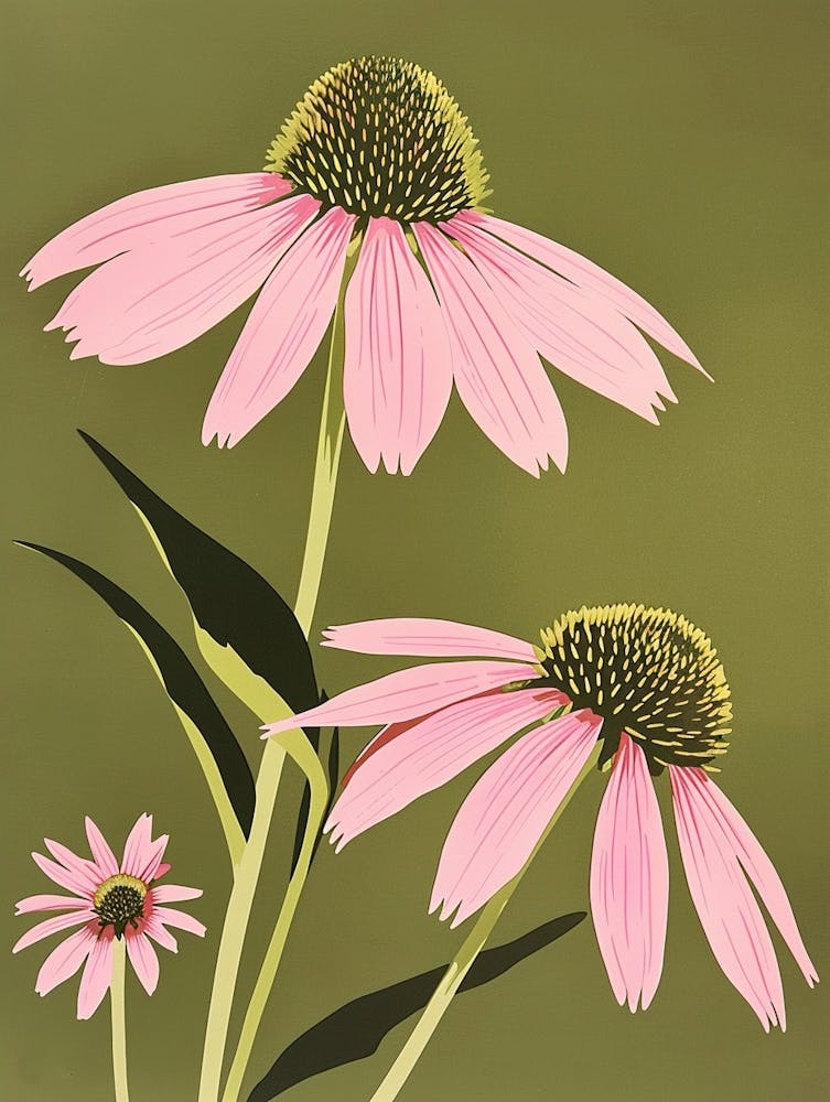 Pink & Green Coneflower 2