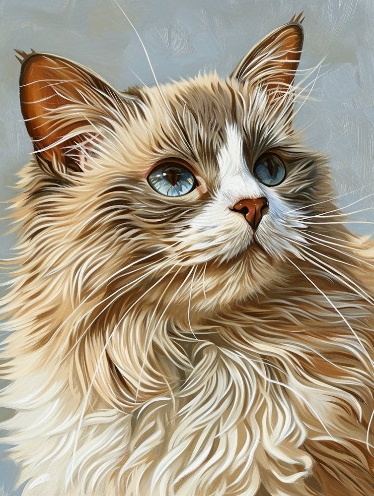 Ragdoll Cat Relief Illustration 3