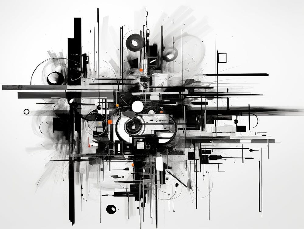 Technology Abstract Black And White 7