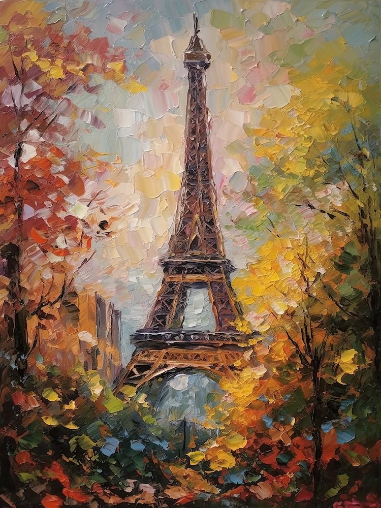 Eiffel Tower Paris France Pissarro Style 6