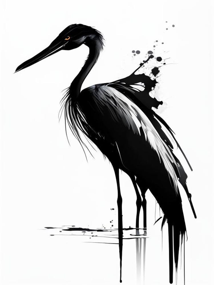Black Heron Impressionistic 5
