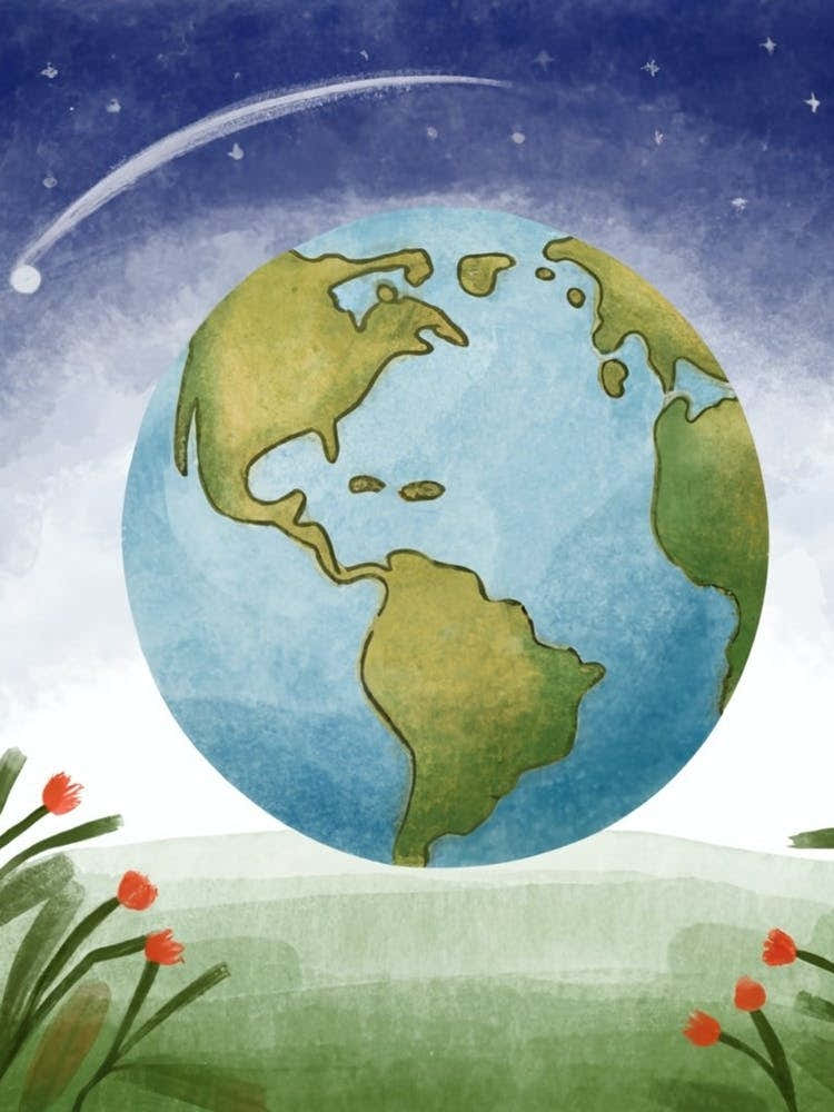 Earth And Shooting Star