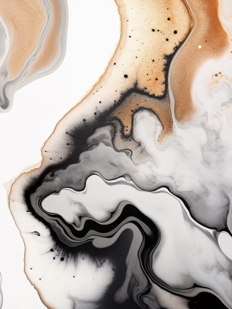 Ink Art Black Brown White 1