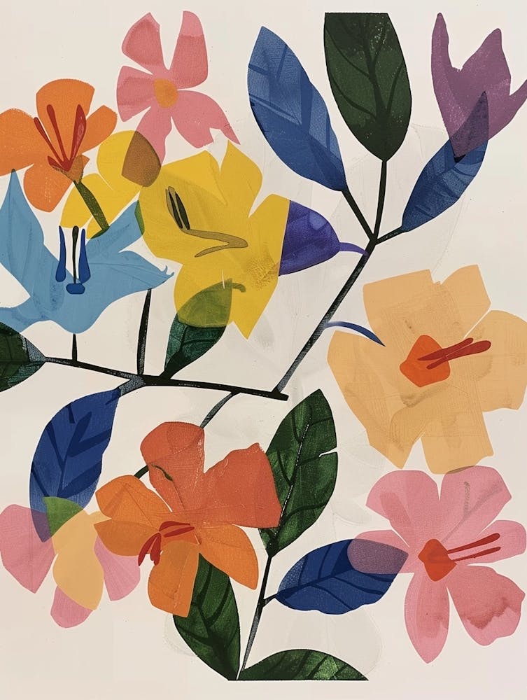 Painted Florals Bougainvillea 1