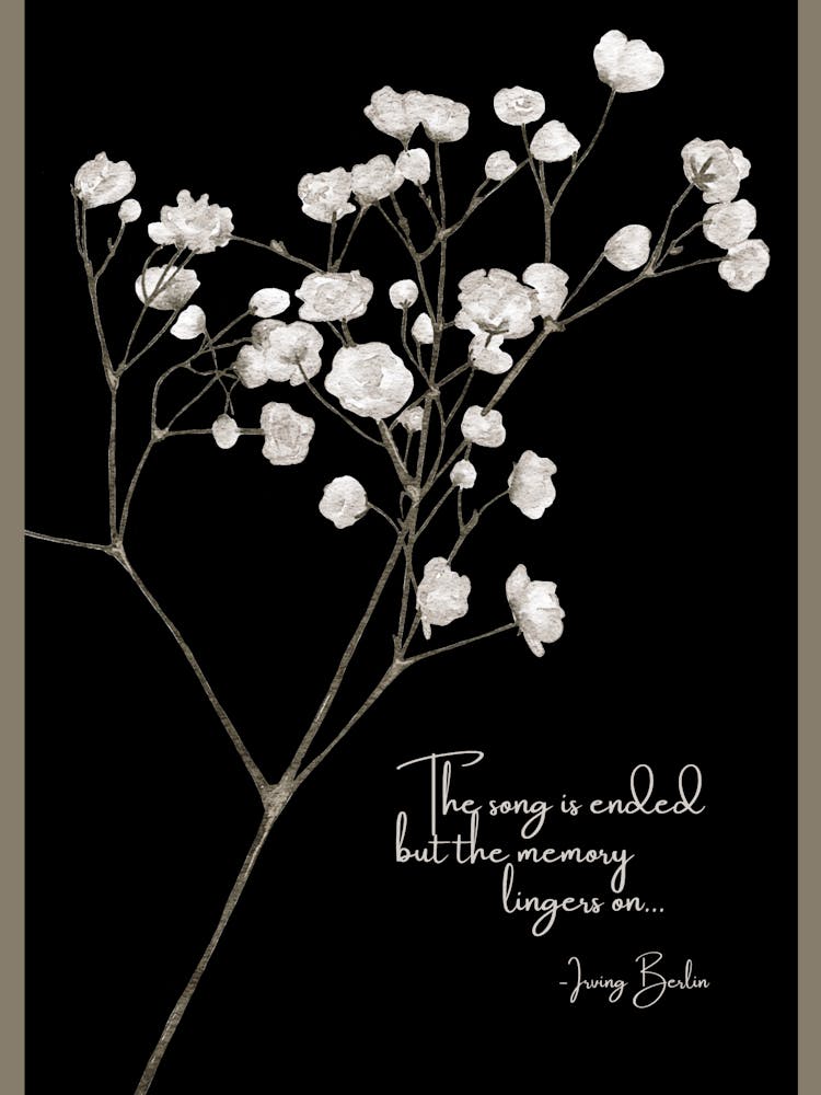 In Memory White Flowers Loss Sign version 1