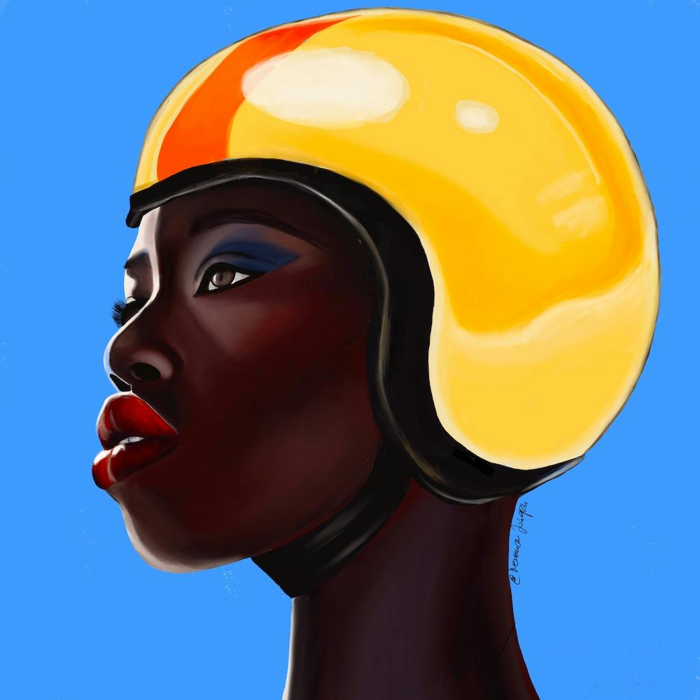 Futuristic Girl Square