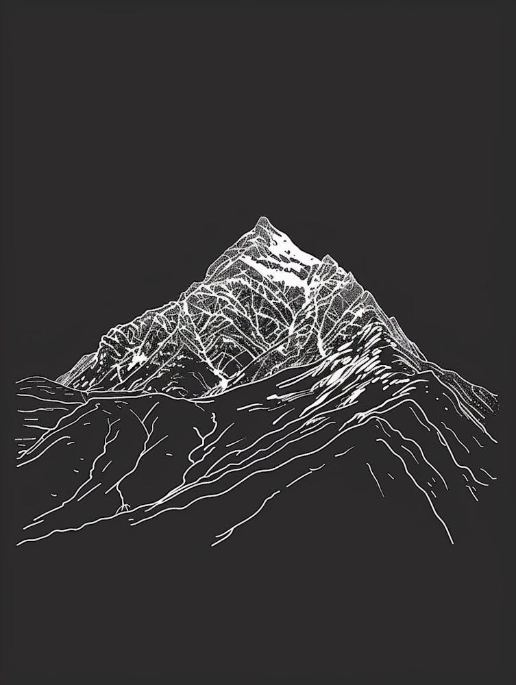Ben More Crianlarich Mountain Line Drawing 1