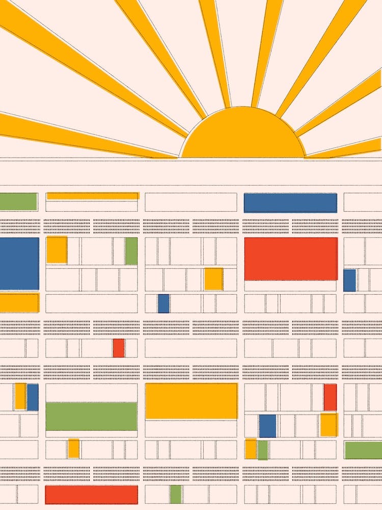 Cite Radieuse Corbusier Beige & Yellow