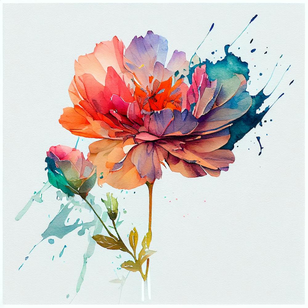 Watercolor Flower Abstract 8