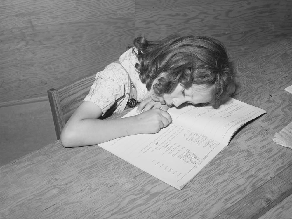 Untitled Photo, Possibly Related To Schoolgirl At The Fsa (Farm Security Administration) Farm Workers Camp