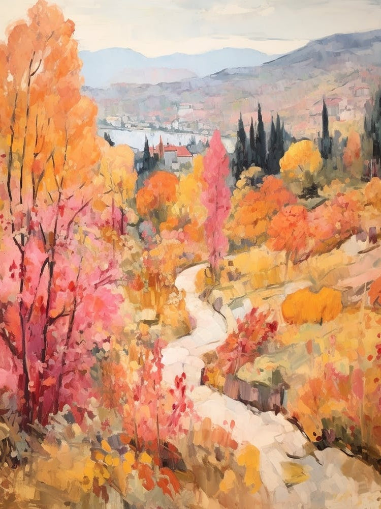 Autumn Gardens Painting Giardini Botanici Villa Taranto Italy 8