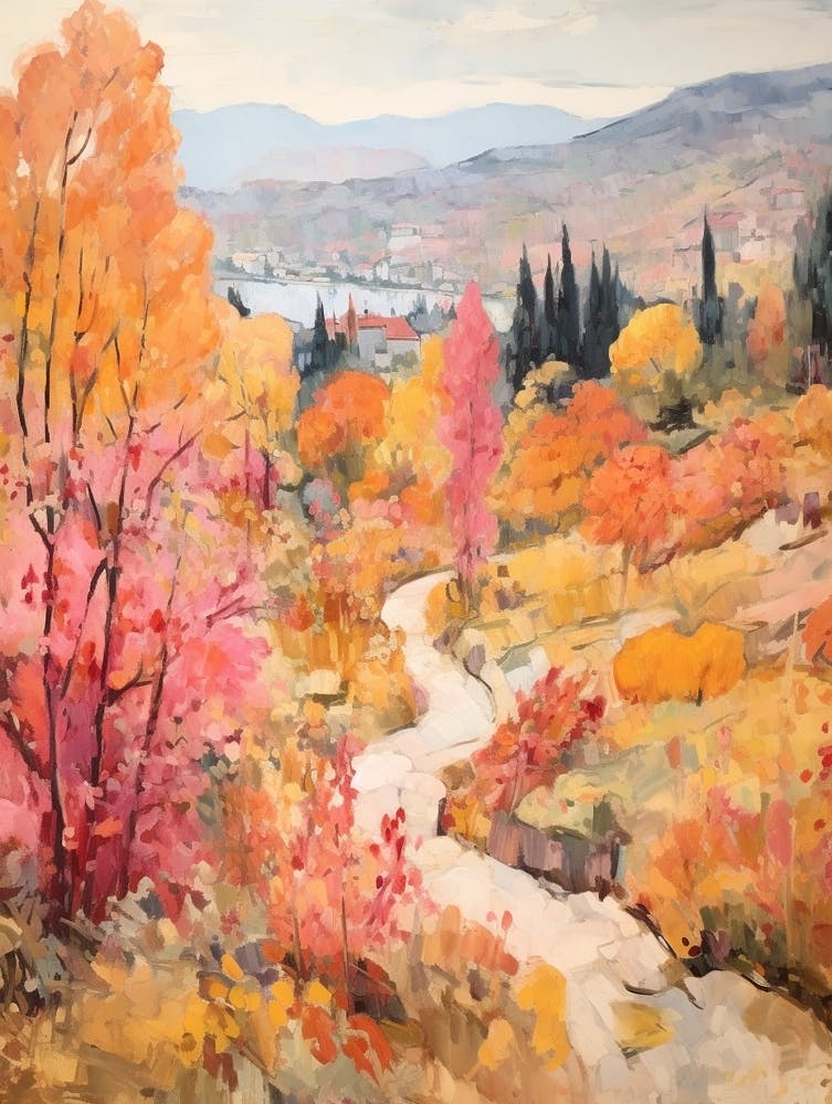 Autumn Gardens Painting Giardini Botanici Villa Taranto Italy 8