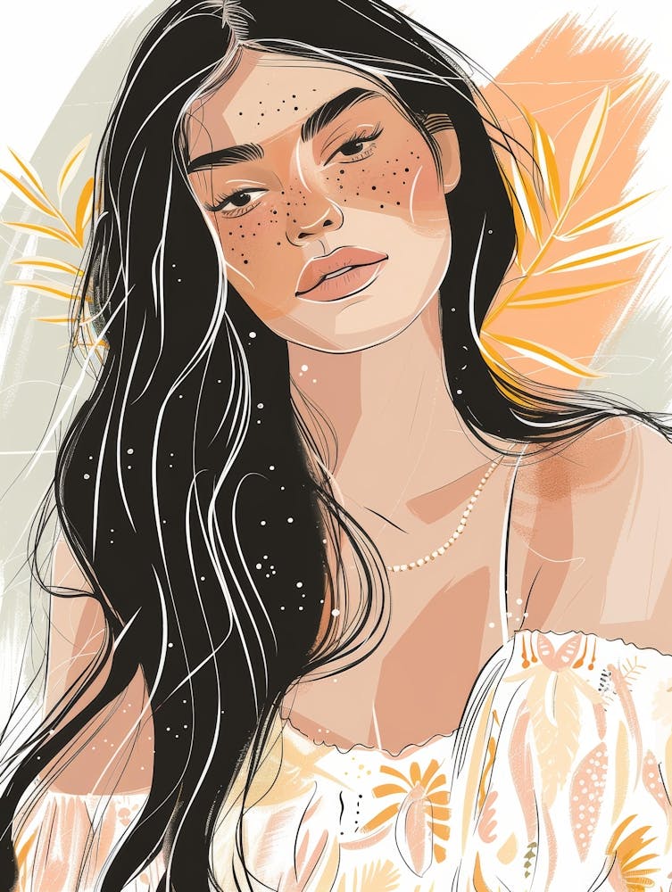 Asian Girl Illustration