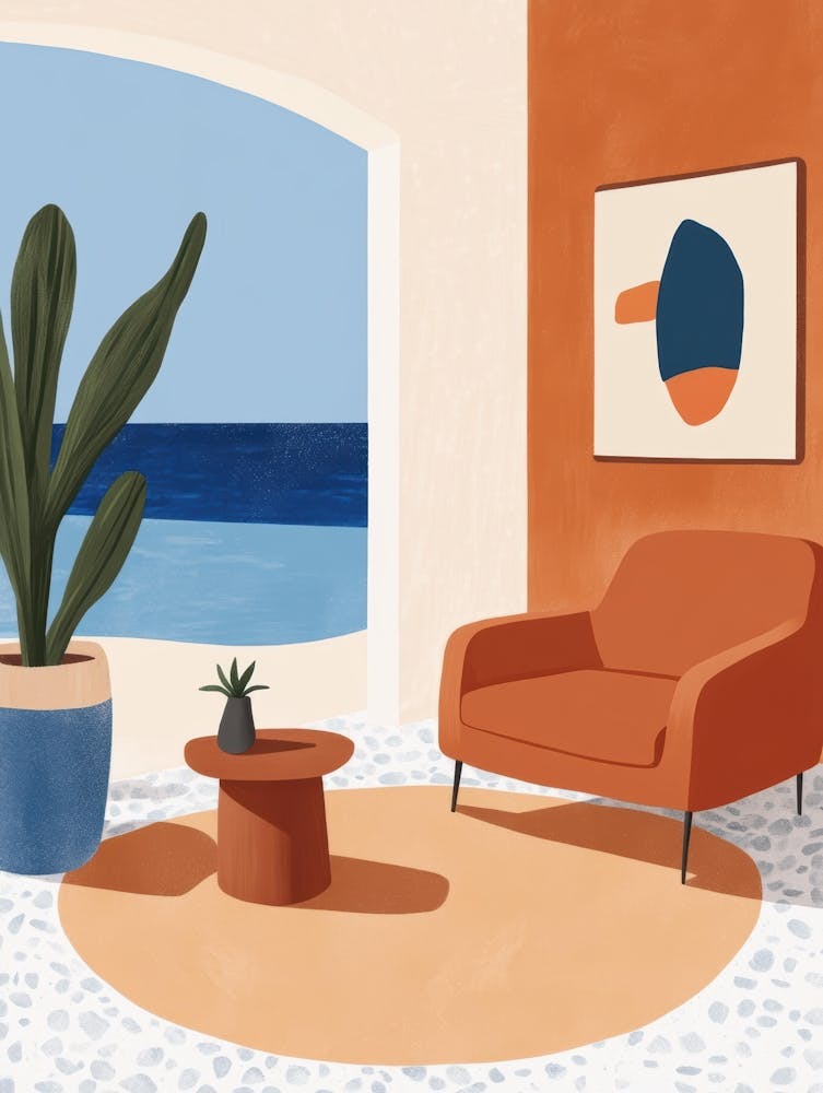 Orange Living Room