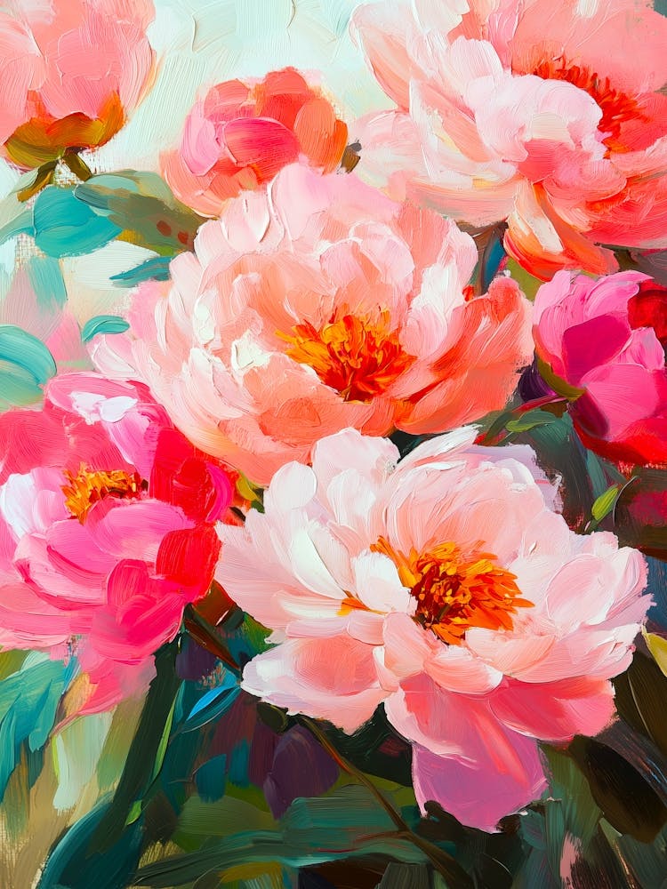 Pink Peonies nature flora art