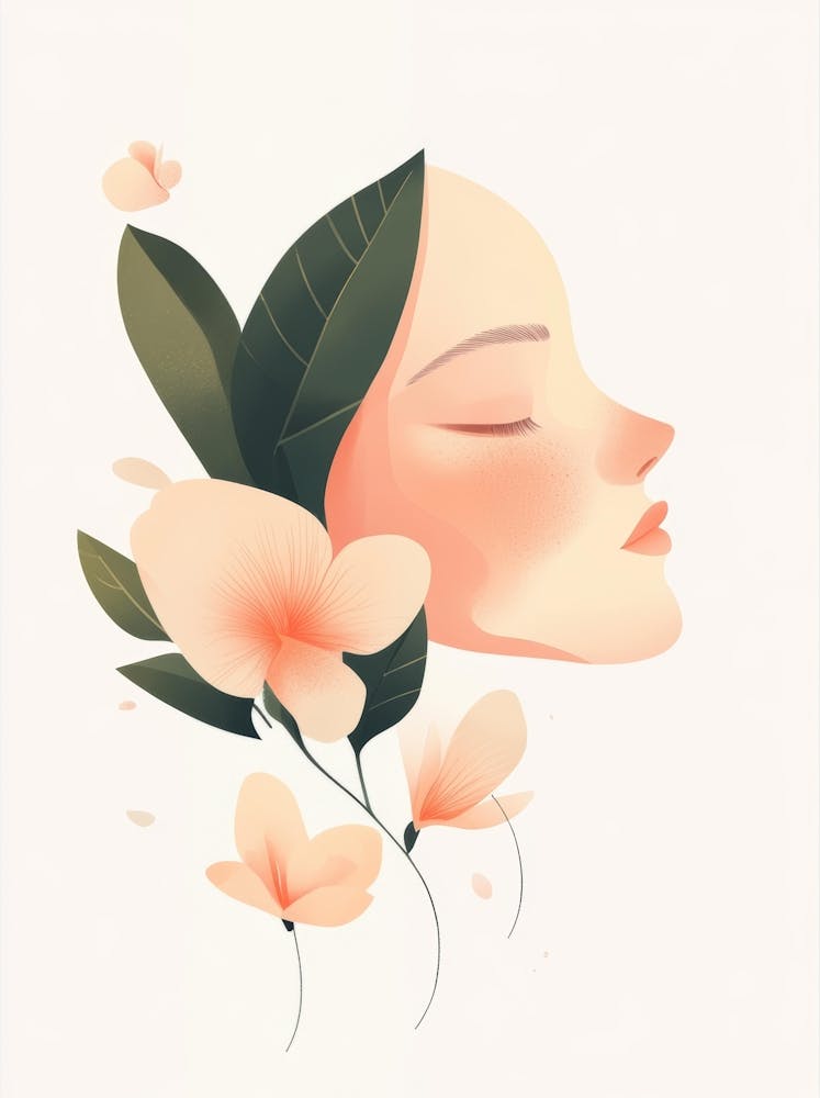 Portrait Of A Woman With Flowers 41