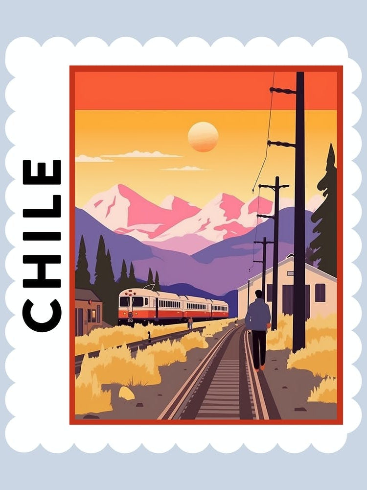 Chile 2 Travel Stamp Poster