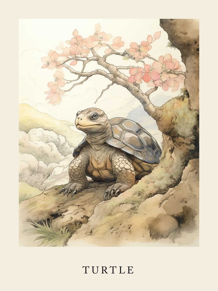 Beatrix Potter Inspired  Animal Watercolour Turtle