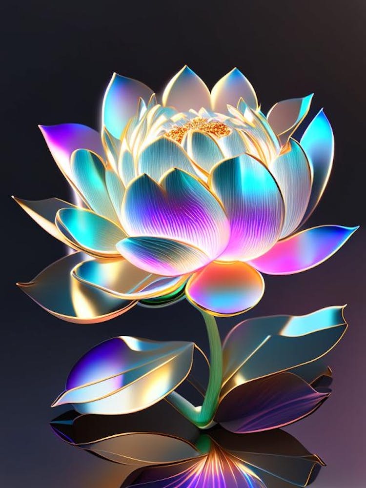 Lotus Flower Bouquet Holographic 6