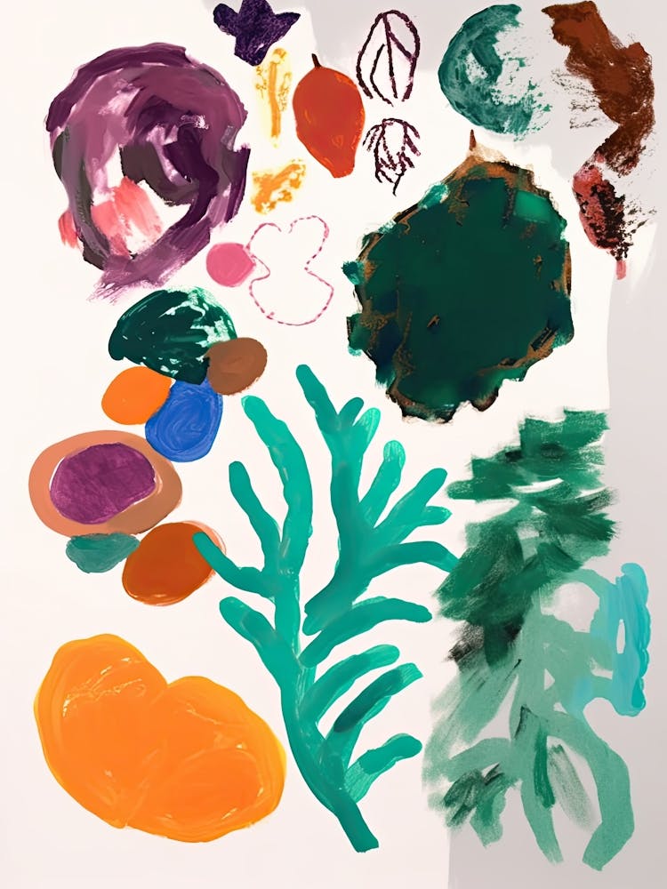 Colourful Collard Greens Illustration 2