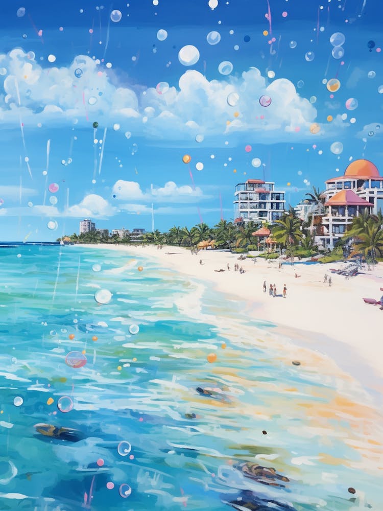 Ein Gemälde von Tulum Beach, Riviera Maya Mexiko 1