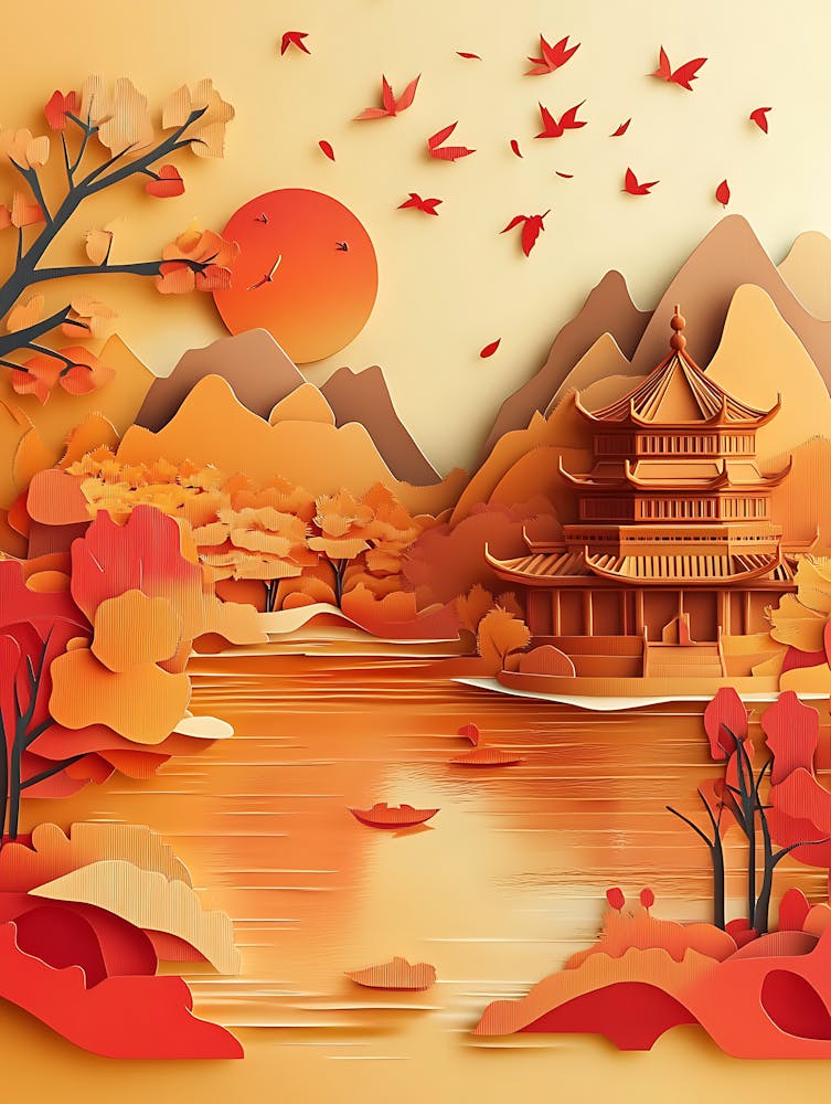Beautiful Landscape Paper Craft Style 17