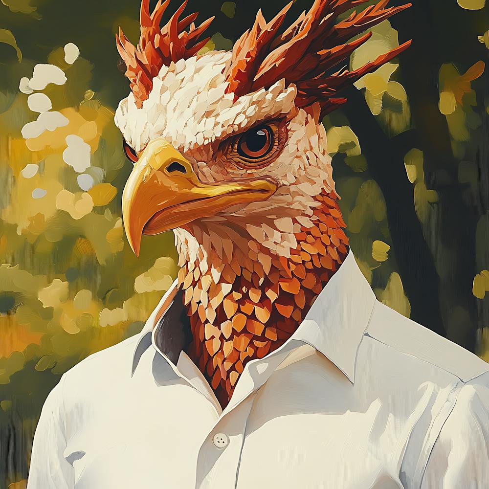 Mythical Bird Human Portrait Background 1