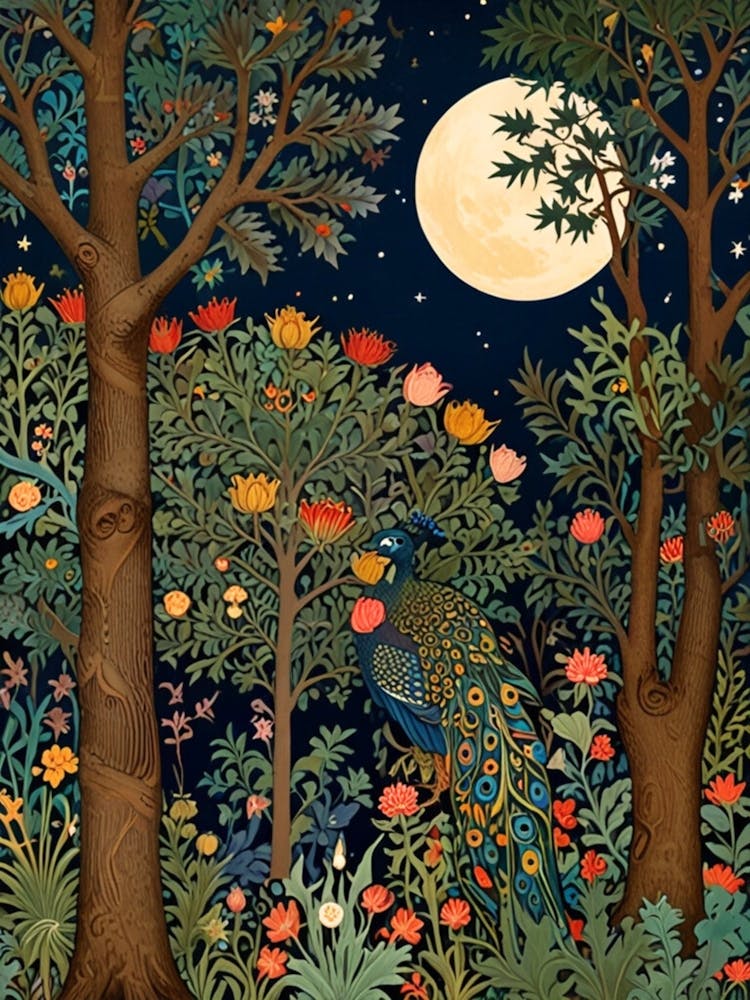 William Morris Peacock In The Forest 6