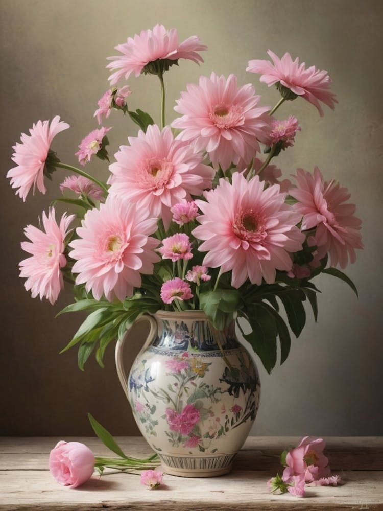 Rosa Blumen in einer Vase 1