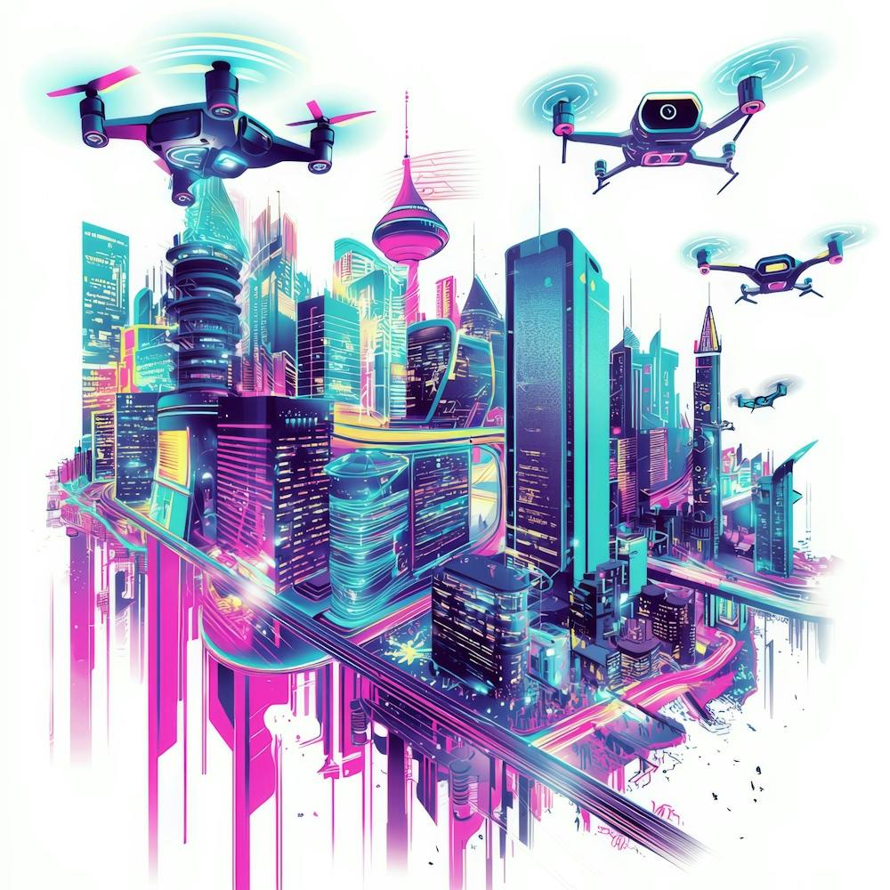 Futuristic City.Generated AI. Wall 5