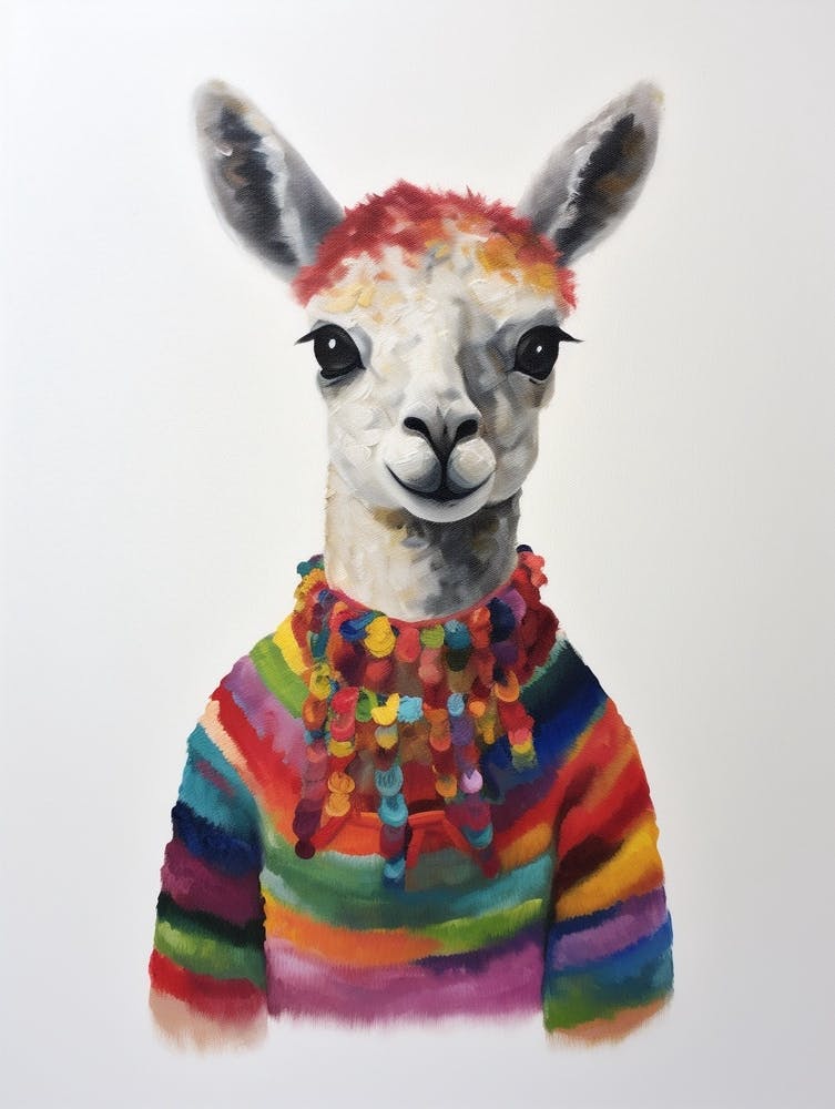 Baby Animal Wearing Sweater Alpaca 3