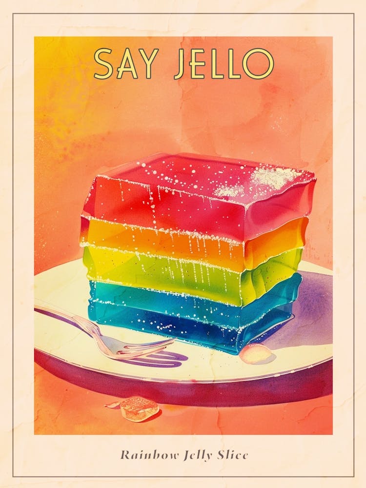 Rainbow Jelly Slice Vintage Advertisement Illustration 1 Poster