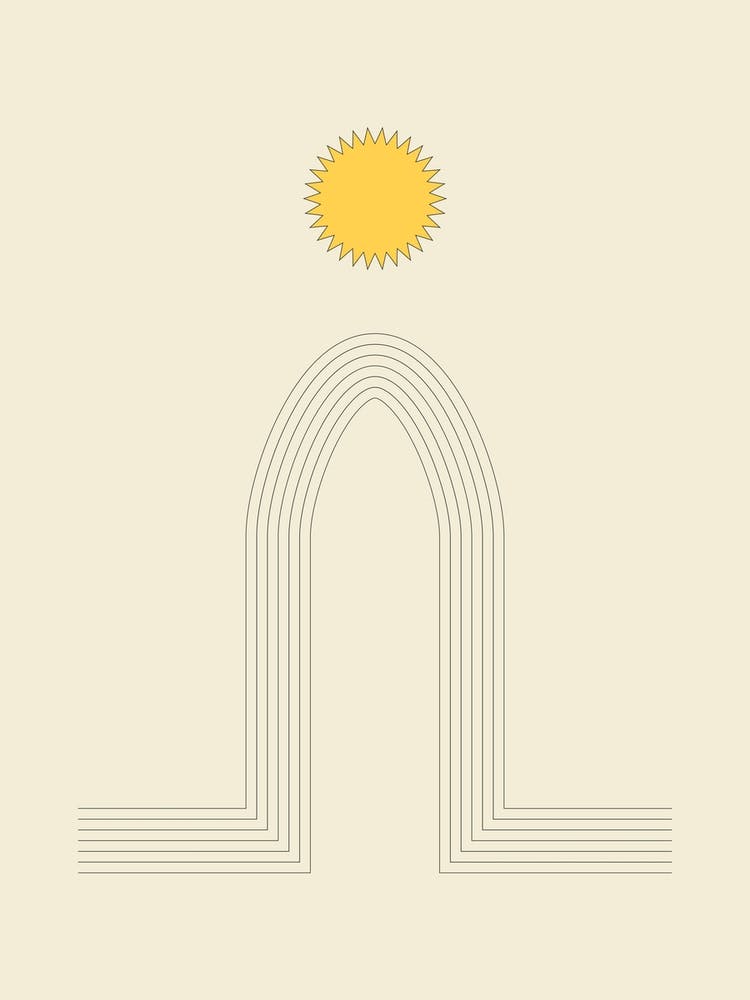 Soleil et traceurs abstrait minimaliste