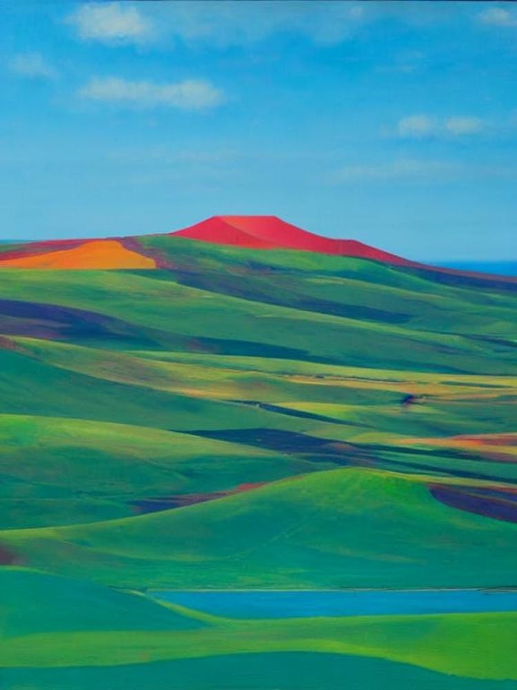 Timanfaya National Park Spain Blue Oil Painting 1