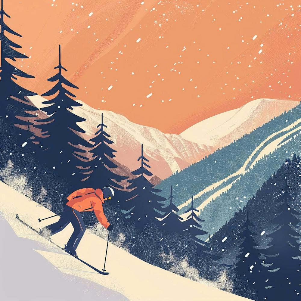 Skifahrer in den Bergen 1