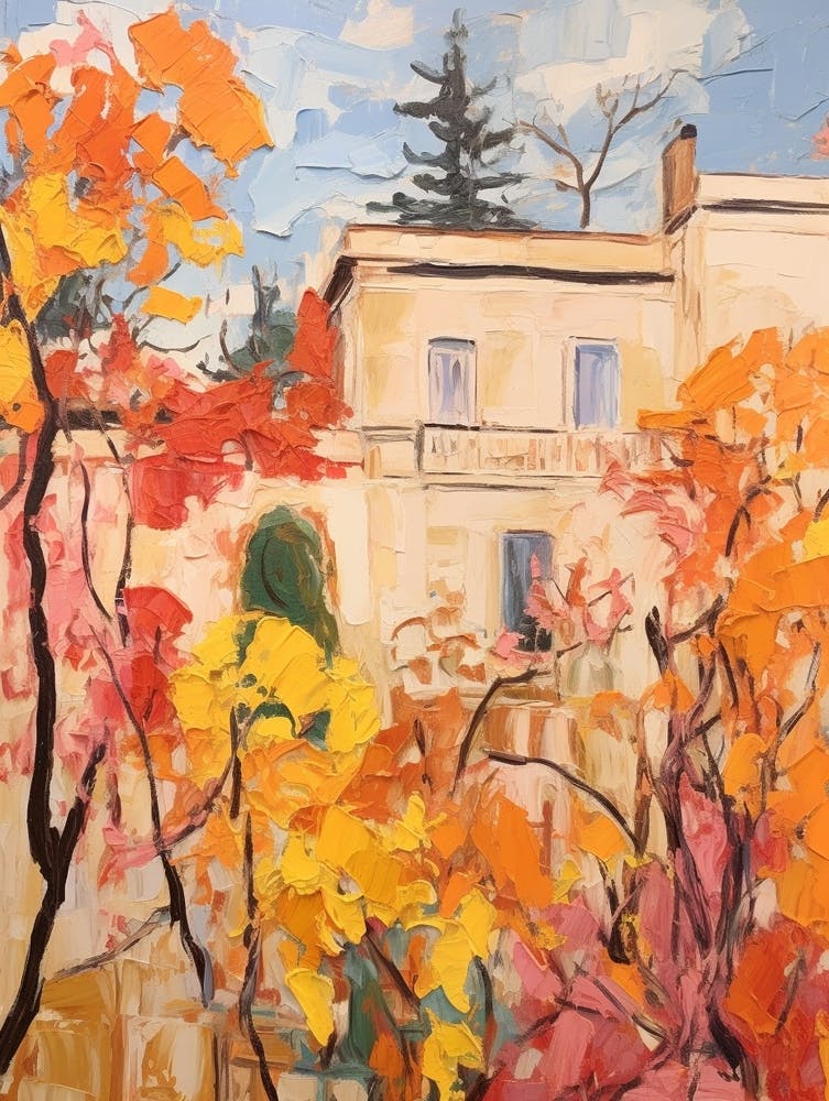 Herbst Stadtpark Gemälde Villa Ada Rom