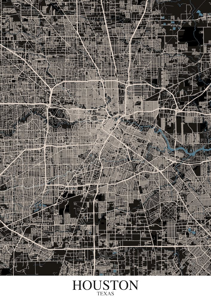 Houston Texas Black Blue