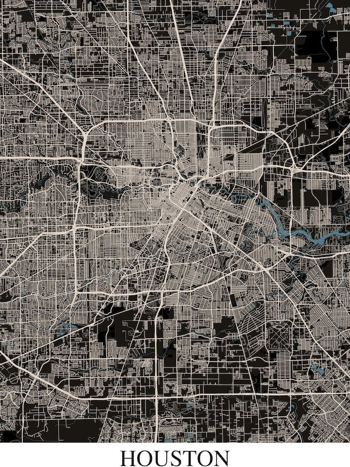 Houston Texas Black Blue